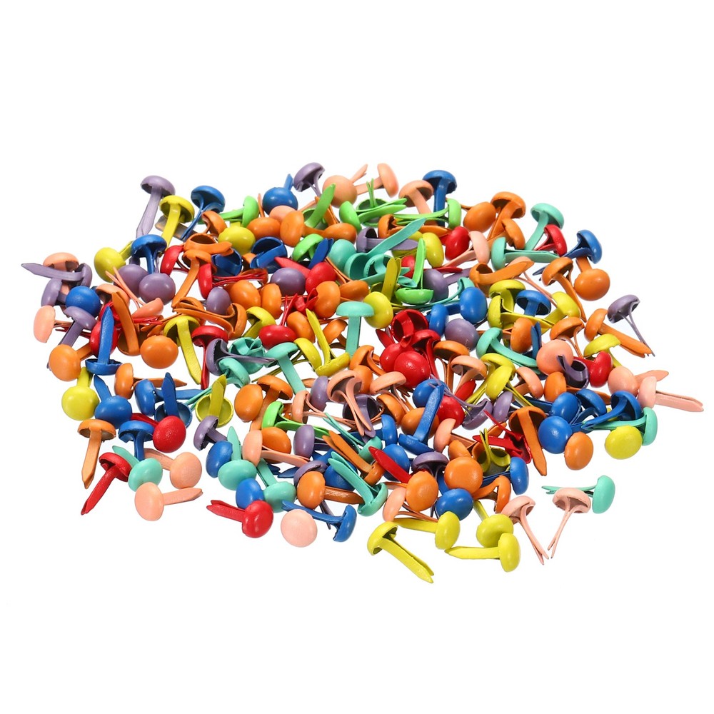200Pack 4.5×8 mm Mini Brads for Paper Crafts Paper Fastener Assorted Colors