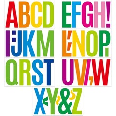 21 Sheets 6 Inch Letter Stickers, Self Adhesive Vinyl Capital Alphabet Multi