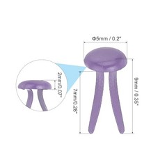 PATIKIL 200 PCS Paper Brass Fasteners Split Pins Pastel 0.20 x 0.35 inch Purple