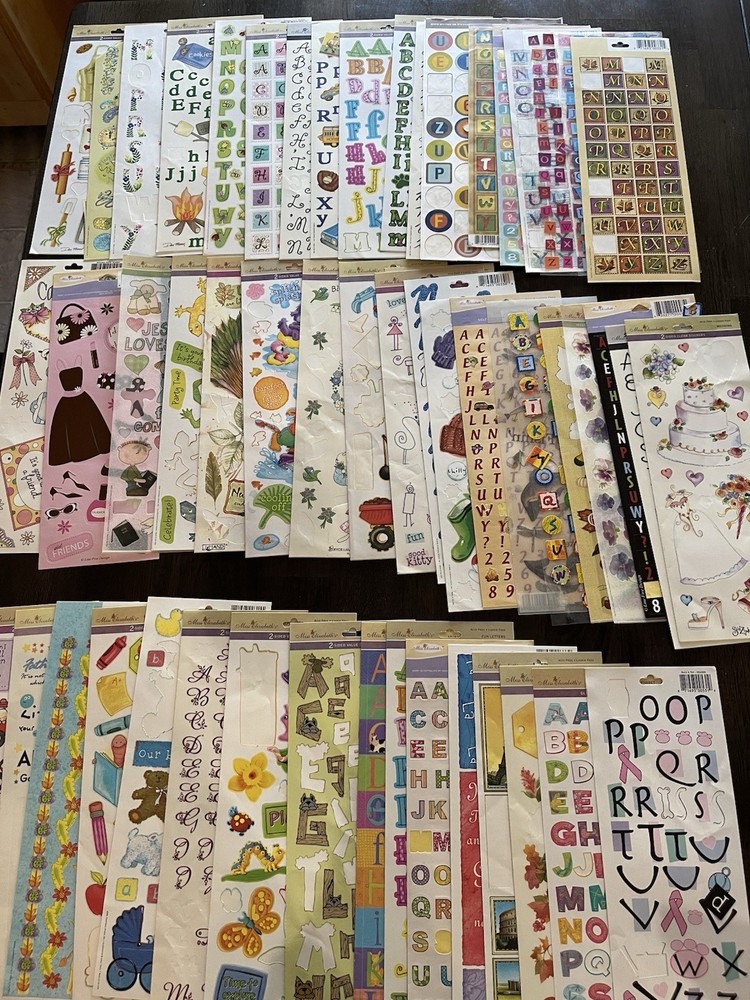 Miss Elizabeth’s 2 Sided Stickers Lot Scrapbooking Sheets Large Lot Sticker