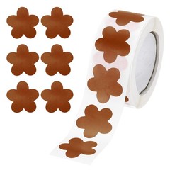 500 Pcs Light Brown Daisy Stickers 1 Inch Cute Flower Shaped Sticker Labels