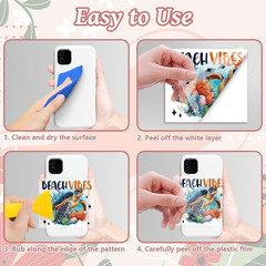 18 Sheets Rub on Transfers for Crafts, Sea Turtle 3.6″X3.9″ UV DTF Cup Wraps …