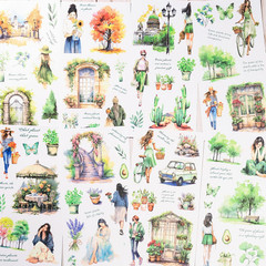 Scrapbook Sticker , 20 Sheets Journaling Stickers, Junk Journal Supplies, Pre-Cu