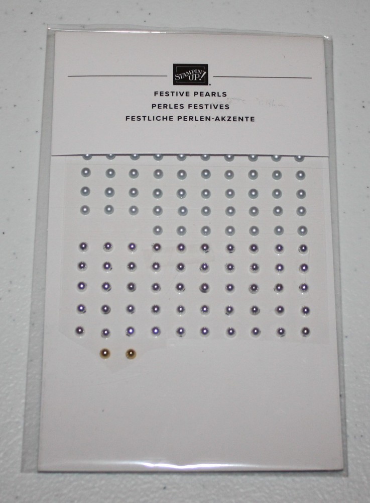 Stampin Up Retired FESTIVE PEARLS 149 Pieces Red Green Gold Silver RARE HTF