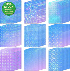 Holographic Sticker Paper Transparent A4 Vinyl 90 Sheets Self Adhesive