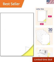 Matte Finish Sticker Paper Pack – 30 Sheets for Laser & Inkjet Printing