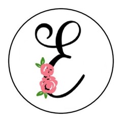 30 SCRIPT BLACK & FLORAL MONOGRAM LETTER ENVELOPE SEALS LABELS STICKERS 1.5″