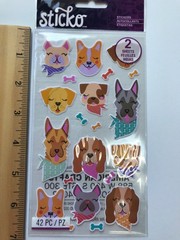 EK Success Sticko Dog Stickers Lot Scrapbook Journal Pet Paw Prints Toys
