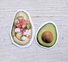 Food Vegetable Avocado Green Sticker Delicious Fruit Eggs Lot of 4 Pcs