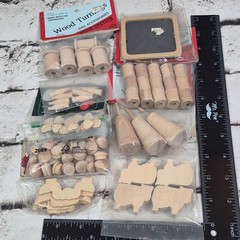 Vintage Wooden Items Spools Cows Churns for Crafting Folk Art Country Crafts Lot