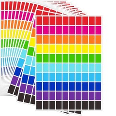 2500Pcs Rectangle Color Coding Labels 1/2 x 3/4 Inch 10 Colors For Organization