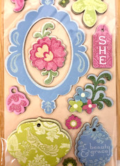 K&COMPANY ADHESIVE GLITTER CHIPBOARD SHAPES ACID & LIGNIN FREE