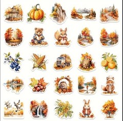 10pcs Pretty Fall Autumn Stickers- Scrapbook, Journal, DIY Crafts & Cards