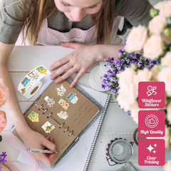 500Pcs Wildflower Stickers Roll Summer Floral Paper Decals Spring Flower