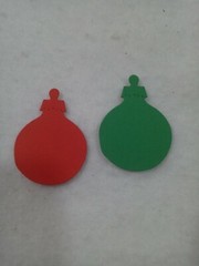 Scrapbooking Embellishments — Christmas Ornaments Red & Green – NEW 10 Ct- 5 ea