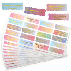 100 Inspirational Bible Verse Stickers for Decoration and Gifts- GOLDEN Color
