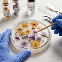 Pegatinas de flores secas para scrapbooking, pegatinas de flores prensadas