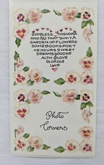 Vintage Susan Branch Stickers Pansy Photo Corners 1 Module Sheet 4.5″x2.5″