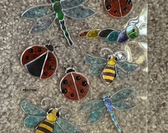Stained Glass Insect Butterfly Ladybug Dragonfly C-thru Stickers New Loose Sheet