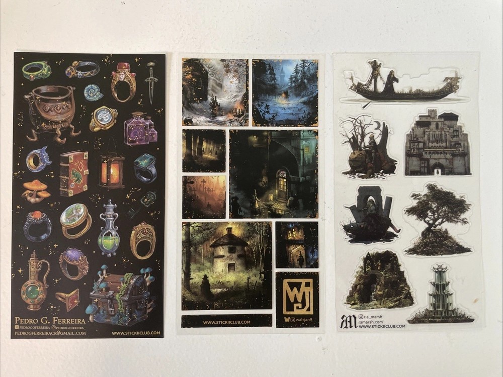 3 Sticker Sheets From Stickii Club’s 2025 Advent Calendar Dark Fantasy Magic