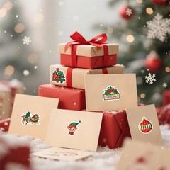 200Pcs Cute Christmas Stickers for Kids Bulk, 2″ Christmas Water Bottle Stick…