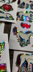 Vintage LOVE UNICORNS Prism Vending Machine Sticker Sheet 80s 90s Rainbow