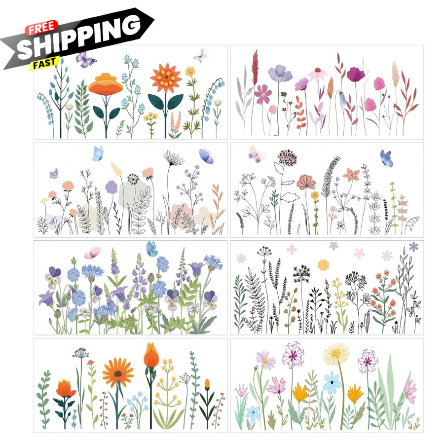 Flower Rub On Transfers 8 Sheets Vintage Wildflower Wood Decor