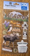 Paper House 3D Alaska Last Frontier Moose Penguin Cruise Ship Scrapbook Stickers
