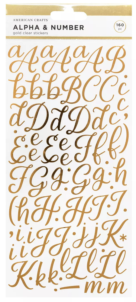 Rose Gold Metallic Alphabet Letters & Numbers Stickers New in Package