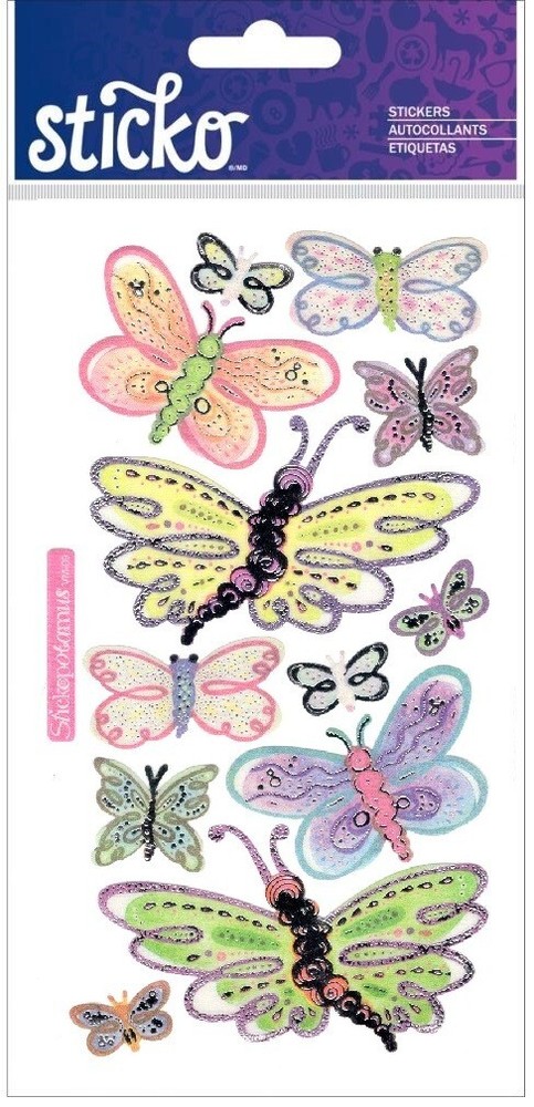 Vellum Butterflies, 4×7″ scrapbook stickers Sticko VM09