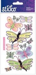 Vellum Butterflies, 4×7″ scrapbook stickers Sticko VM09