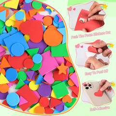 1600 Foam Shape Stickers in 8 Colors for Kids Crafts, 16 Sheets