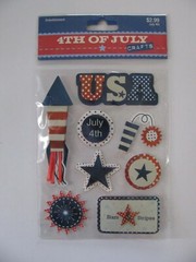 Hobby Lobby 3D Embellishments 4TH OF JULY USA, Stars & Stripes NIP