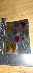 Vintage Stickers CTP Foiled Mylar Put Together Flowers 1 Sheet ,code20-1