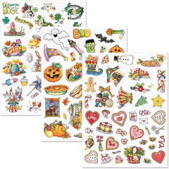 Year-Round Holidays Sticker Variety Pack – 6 Sheets, 202 Assorted Stickers