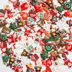 Luyoaozy 100Pcs Christmas Resin Charms for Craft 4 x 6 x 0.6 inches, colorful