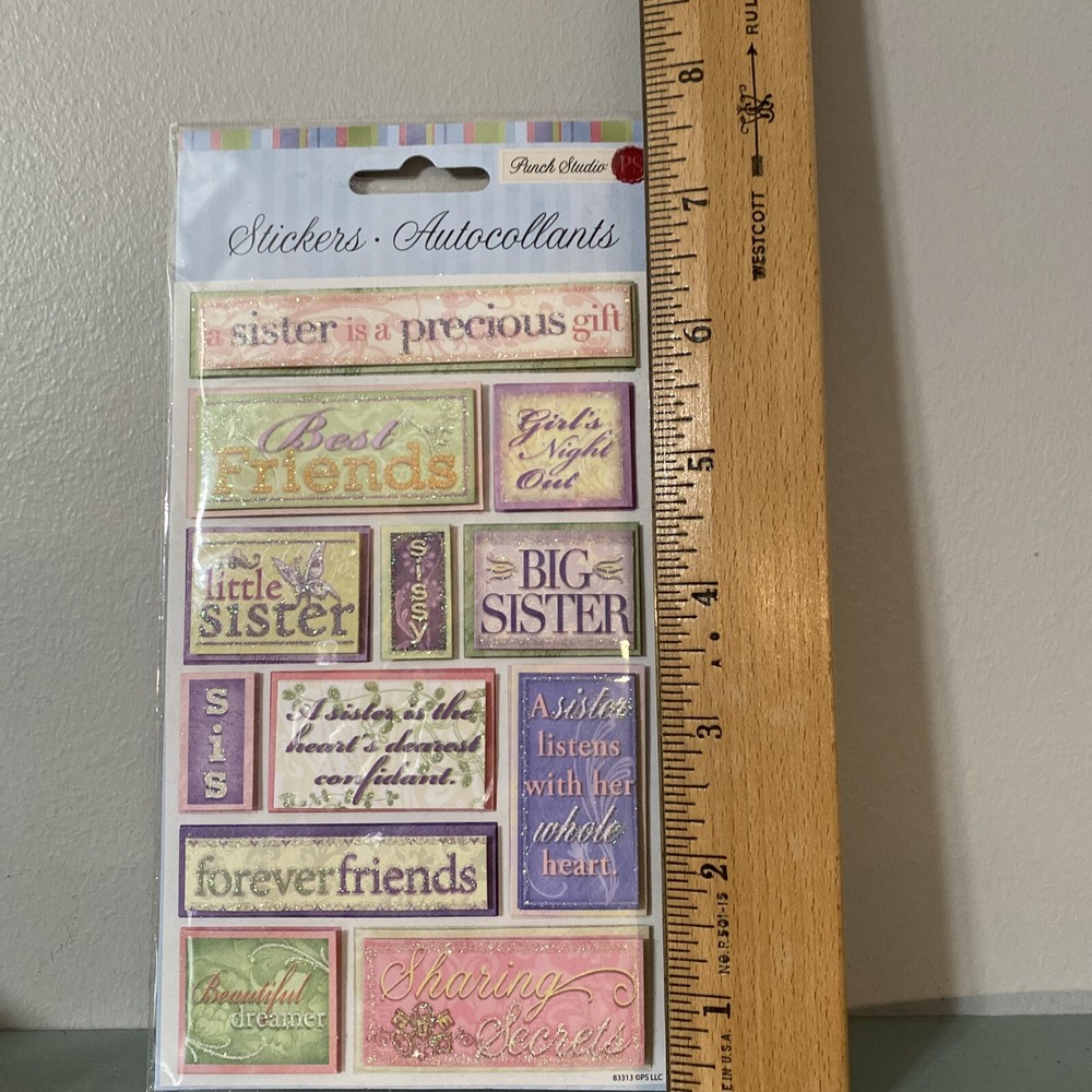 Dimensional Stickers by Punch Studio Sister is Precious scrapbooking crafts