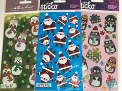 EK Success Sticko Christmas Holiday Scrapbook Stickers Lot Santa Snowman Penguin
