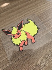 Pokémon Flareon High Quality Waterproof Full Color Raised UVDTF Decal 3in