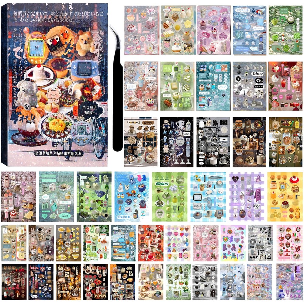 800Pcs Cute Scrapbook Stickers Travel Japanese Sticker Book Ba 50 Sheet Sea