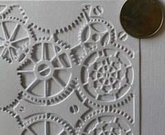 GEAR CARD PANEL Die-Cut(2pc) Steampunk•Cogs•Sprocket •Earthtone•Machine•Antique•