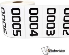 Numbered Stickers 0001-1000, Waterproof Vinyl, 3×1.5 in