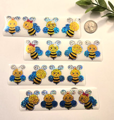 16 Cute Bee Stickers/Sparkly Bee Stickers/Summer Stickers/ Holographic Stickers