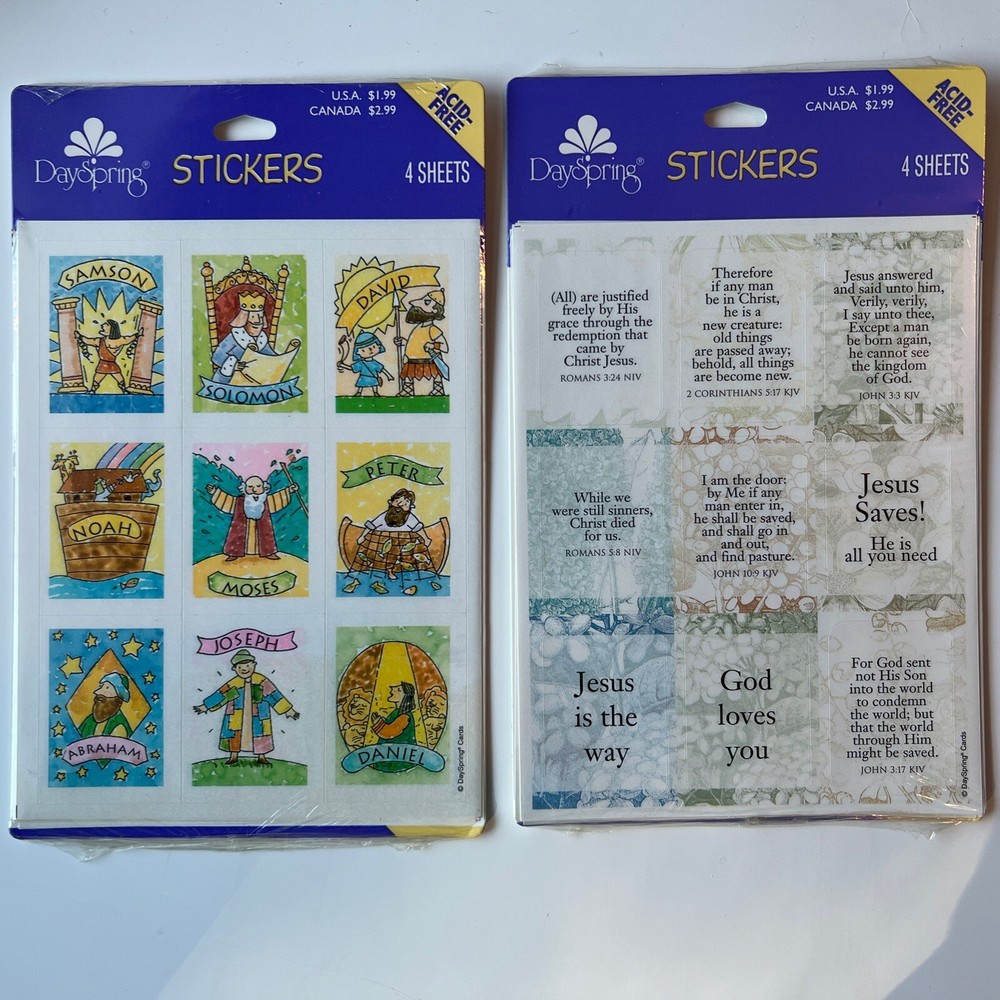 NOS Vintage Dayspring Religious Sticker Bible Verses Inspirational Sticker Packs
