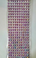CraftbuddyUS 240 pcs x 8 mm Self Adhesiv Faceted Round Gems,Color- AB LILAC