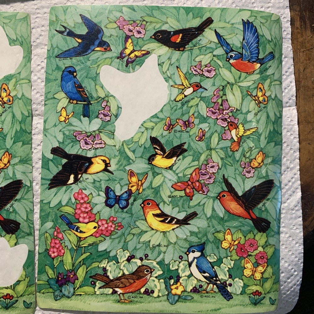 Vintage Bird 3 Sticker Sheet With Missing Pieces