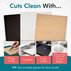 Medium Weight Chipboard – 12″x12″, Assorted Acid-Free 0.057” Sheets, Create T…