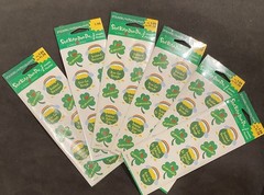 Vtg AGC St Patrick’s Day Stickers Pot of Gold Irish Shamrocks 6 Packs 12 Sheets
