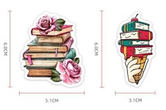 50pcs Book Lover Vinyl Stickers, Love Books, Book Worm, Reading, 025