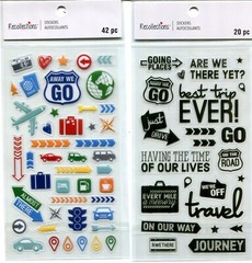 Lot of 11 Travel & Vacation scrapbook stickers – Jolees, Sticko, Recollections